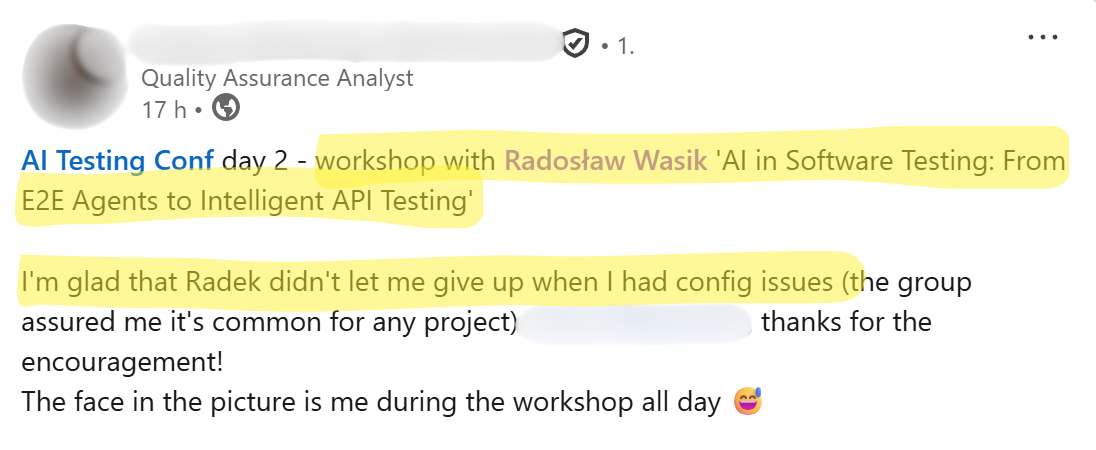 Opinia uczestnika warsztatów 3